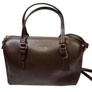 Coach Peyton Bennett Brown Leather Zip Top Mini Satchel Style Bag